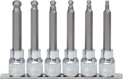 KS TOOLS Zestaw nasadki 1/2" z grotem 6-kt długie kulowe 5-12mm 6sz. CHROME 918.1665