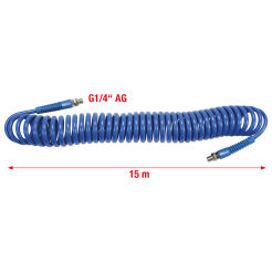 Wąż pneumatyczny spiralny FI=8mm L= 15m wtyk 1/4" KS TOOLS 515.3335