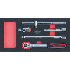 Grzechotka 1/2" z przedłużkami 5szt CHROME wkładka 1/3 KS TOOLS 783.5005