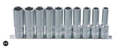 KS TOOLS Zestaw nasadek 1/4" 6-kt długie CHROME 4-13mm 10sz. 918.0610