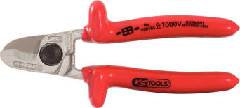 KS TOOLS Izolowane nożyce jednoręczne do kabli miedź i alu Fi 17mm L=165mm CLASSIC 117.1287