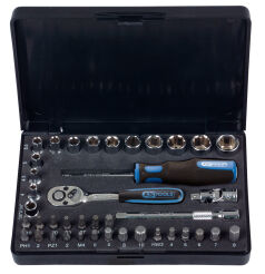 Zestaw nasadek 1/4" 6-kątne 40szt. KS TOOLS 918.0640