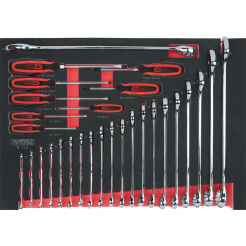 Klucze oczkowe 6-32mm CHROME, wkrętaki PH+ płaskie 29szt wkładka 1/1 KS TOOLS 781.2029