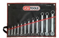KS TOOLS Zestaw podwójnych kluczy oczkowych, prostych ULTIMATE 12sz. 